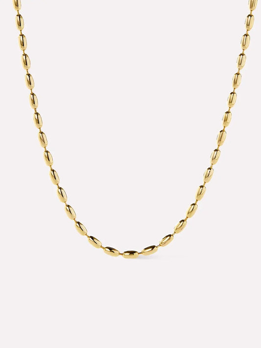 Minimalist gold necklace with beads