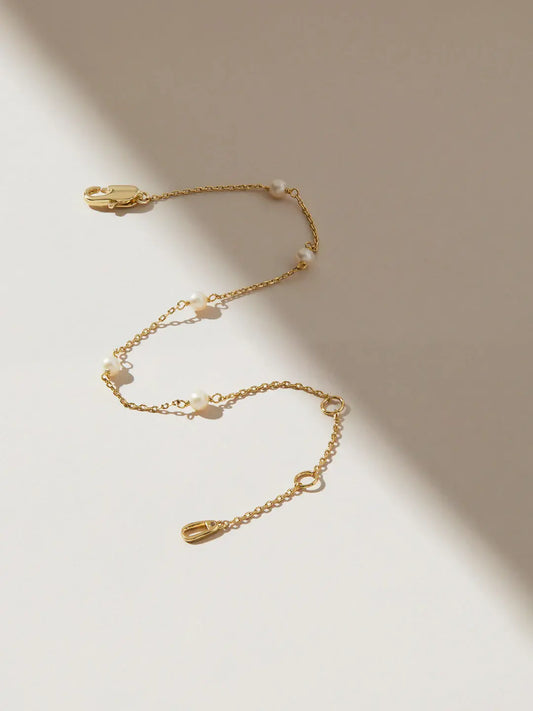 Delicate pearl bracelet – Elegant gold necklace with freshwater pearls for women